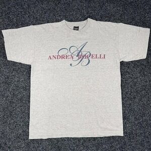 Vintage 1998 Andrea Bocelli Tour of the Americas T-Shirt Gray XL PolyGram 90s